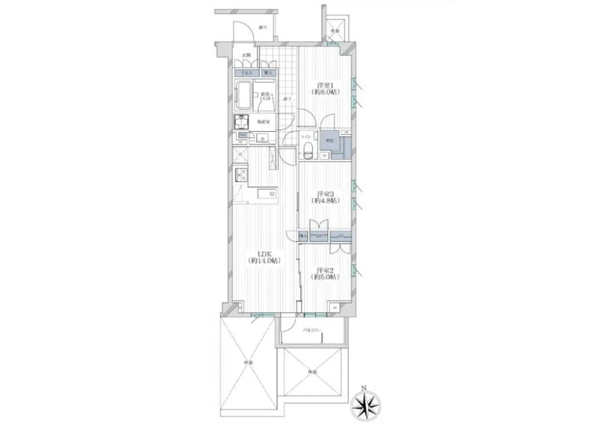 Daizawa 2-chome, Setagaya-ku — Apartment 3LDK | Shimokitazawa Sta. 10min walk - Image1