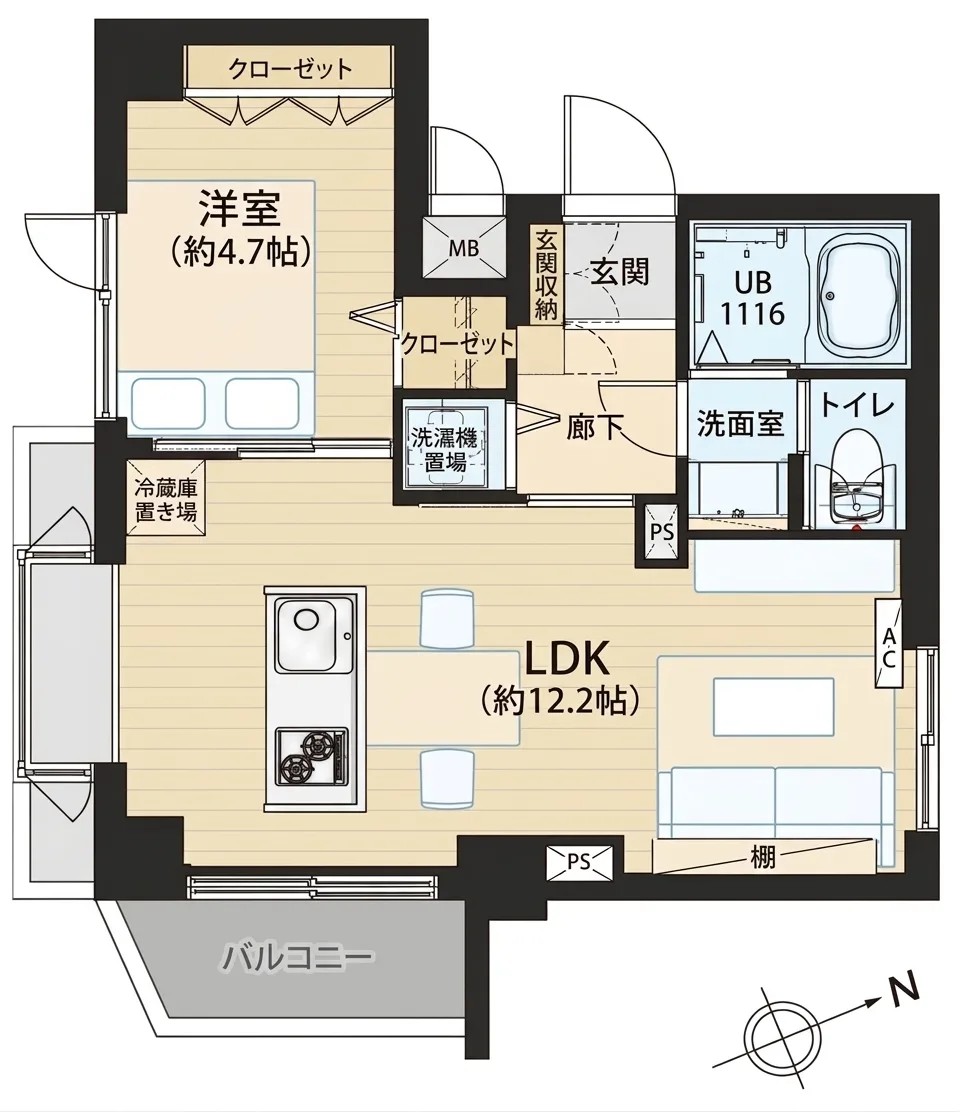 Sendagaya 5-chome, Shibuya-ku — Apartment 1LDK | Sendagaya Sta. 3min walk - Image1