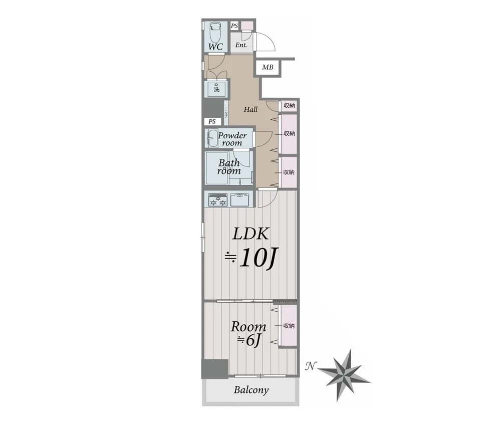 日本橋小舟町, Chuo-ku — Apartment 1LDK | Ningyocho Sta. 5min walk - Image1